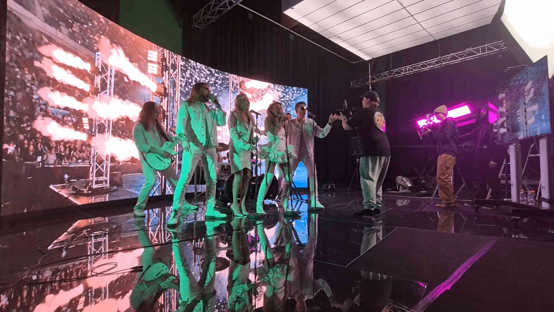 LED wall production for a band shoot